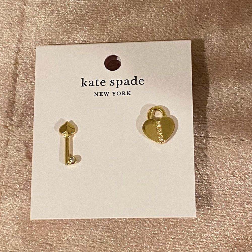 Kate spade Lock and Spade Pave lock studs